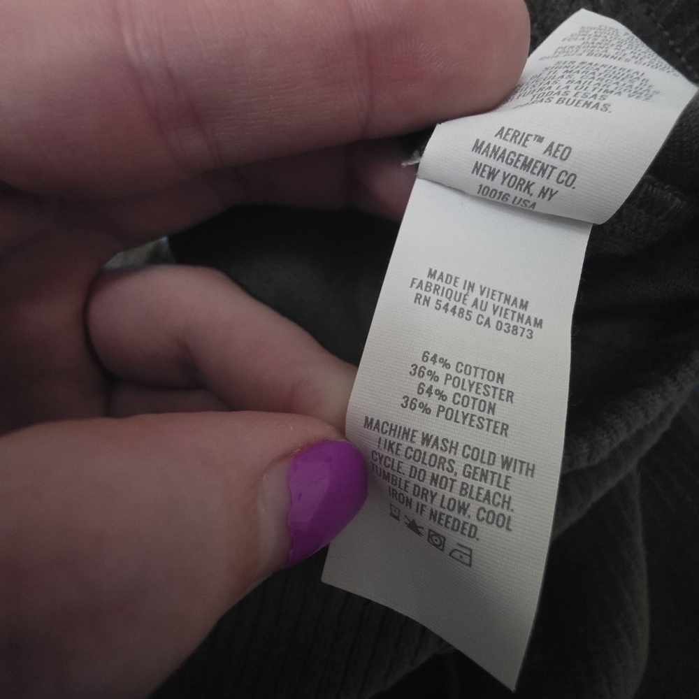 Aerie Groove-On Velour High Waisted Ribbed Flare Pant Olive Green Size Small - Picture 9 of 12